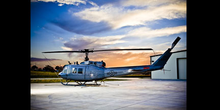 Heli at Sunset & New hanger